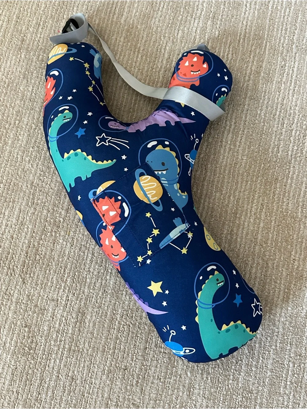 Kids Navy Dino Space Travel Neck Pillow